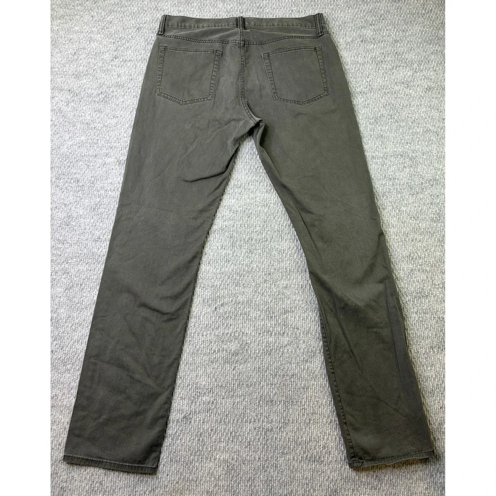GAP Mens Slim Stretch Pants 34x34 Expedition Grey 5 Pocket Chino Denim